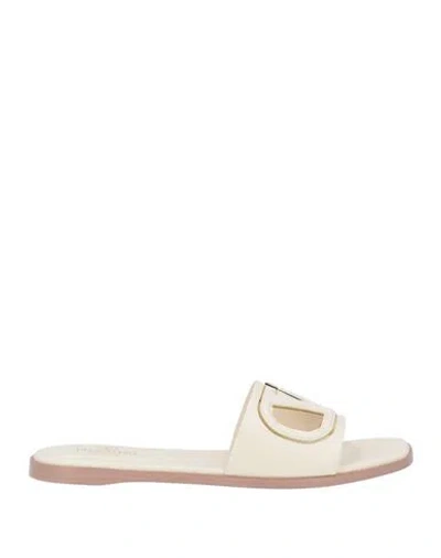 Valentino Garavani Woman Sandals White Size 8.5 Leather, Synthetic Material