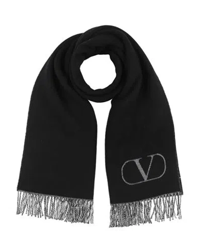 Valentino Garavani Woman Scarf Black Size - Virgin Wool, Cashmere