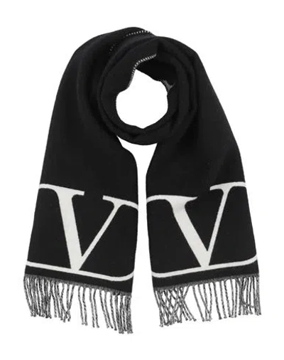Valentino Garavani Woman Scarf Black Size - Virgin Wool, Cashmere