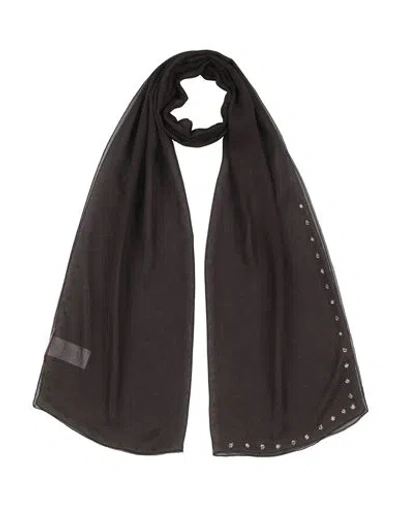 Valentino Garavani Woman Scarf Dark Brown Size - Silk