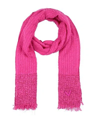 Valentino Garavani Woman Scarf Fuchsia Size - Cashmere, Synthetic Fibers, Metallic Fiber, Wool, Silk In Pink