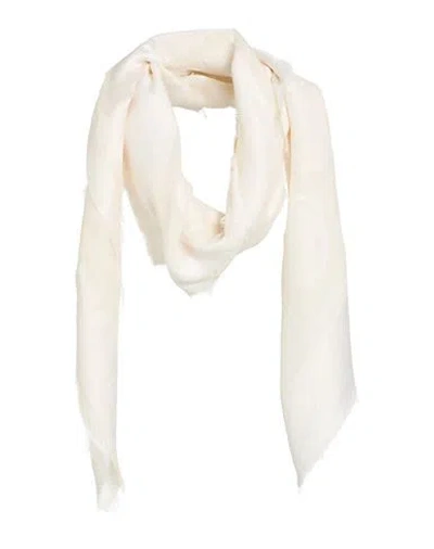 Valentino Garavani Woman Scarf Ivory Size - Silk, Linen In Neutral