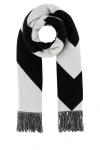 Valentino Patterned Scarf With Fringed Detail In Multicolor