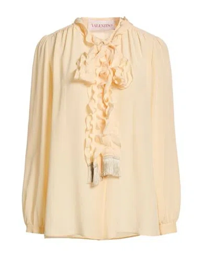 Valentino Garavani Woman Shirt Apricot Size 4 Silk, Viscose, Cotton In Multi