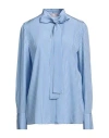 Valentino Garavani Woman Shirt Azure Size 6 Silk In Blue