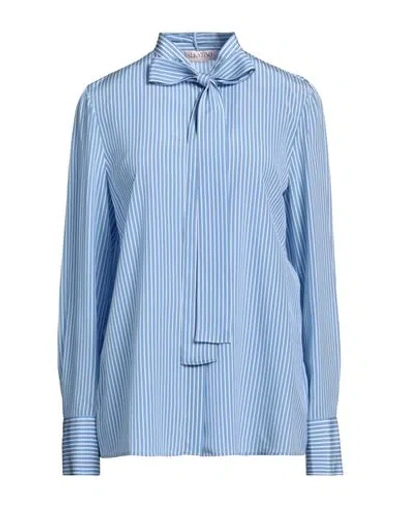 Valentino Garavani Woman Shirt Azure Size 6 Silk In Blue
