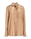 Valentino Camicia In Silk Jacquard Toile Iconographe In Beige