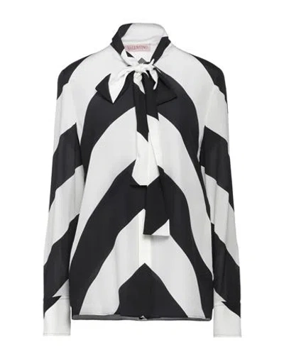 Valentino Garavani Woman Shirt Black Size 12 Silk In Multi