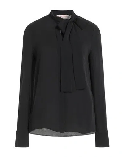 Valentino Garavani Woman Shirt Black Size 4 Silk In Black