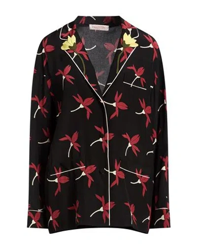 Valentino Garavani Woman Shirt Black Size 4 Silk In Multi