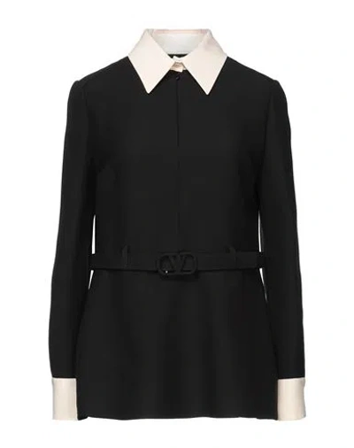 Valentino Garavani Woman Shirt Black Size 4 Virgin Wool, Silk, Cotton