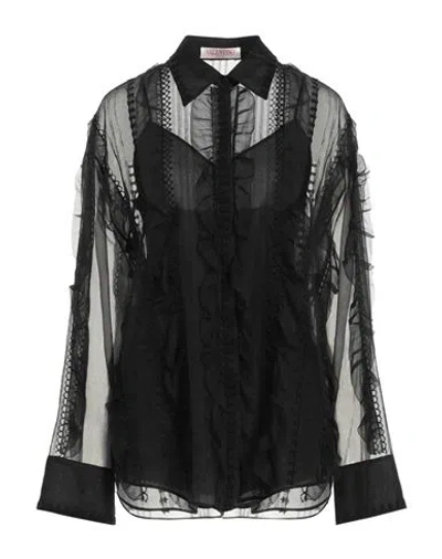 Valentino Garavani Woman Shirt Black Size 6 Viscose, Elastane