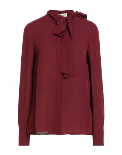 Valentino Garavani Woman Shirt Burgundy Size 4 Silk In Red