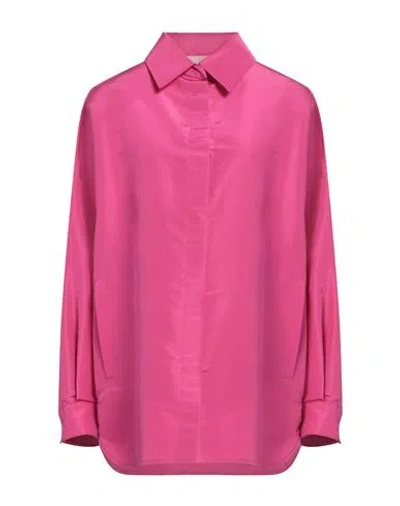 Valentino Garavani Woman Shirt Fuchsia Size 4 Silk In Pink