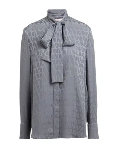 Valentino Garavani Woman Shirt Grey Size 4 Silk