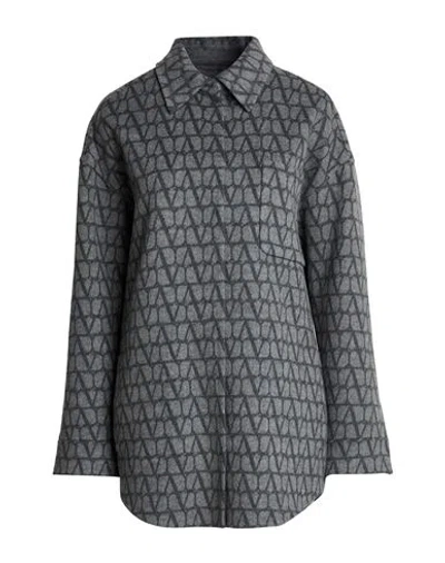 Valentino Garavani Woman Shirt Grey Size 4 Virgin Wool, Silk