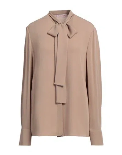 Valentino Toile Iconographe Shirt In Silk Jacquard In Beige