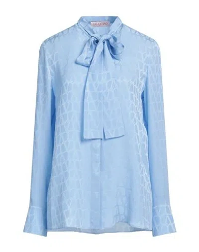 Valentino Garavani Woman Shirt Light Blue Size 4 Silk