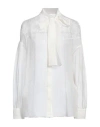 Valentino Silk Blouse With Elegant Tie Neck Detail And Refined Finish In Off White