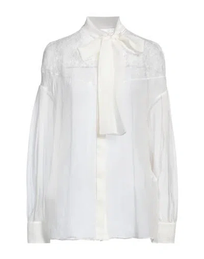 VALENTINO VALENTINO GARAVANI WOMAN SHIRT OFF WHITE SIZE 2 SILK, POLYAMIDE, VISCOSE
