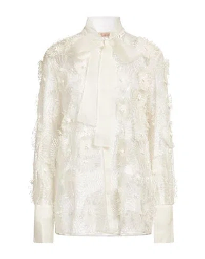 Valentino Garavani Woman Shirt Off White Size 10 Silk, Polyester, Viscose