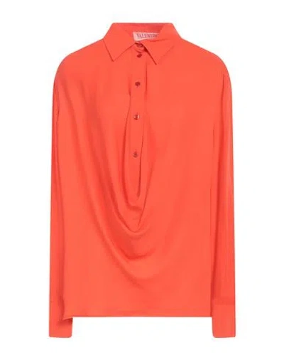 Valentino Garavani Woman Shirt Orange Size 12 Silk