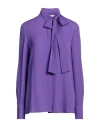 VALENTINO VALENTINO GARAVANI WOMAN SHIRT PURPLE SIZE 8 SILK