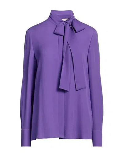 Valentino Garavani Woman Shirt Purple Size 8 Silk In Purple