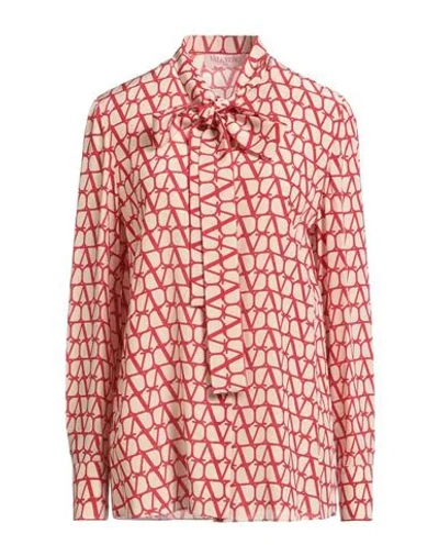 Valentino Garavani Woman Shirt Red Size 6 Silk In Multi