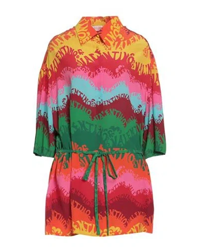 Valentino Garavani Woman Shirt Red Size 8 Silk In Multi