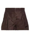 Valentino Garavani Woman Shorts & Bermuda Shorts Brown Size 6 Silk In Brown