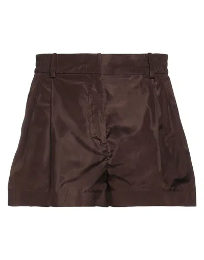 Valentino Garavani Woman Shorts & Bermuda Shorts Brown Size 8 Silk