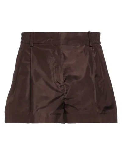 Valentino Garavani Woman Shorts & Bermuda Shorts Brown Size 6 Silk