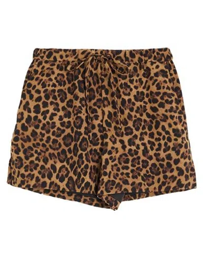 Valentino Garavani Woman Shorts & Bermuda Shorts Camel Size 2 Silk In Beige