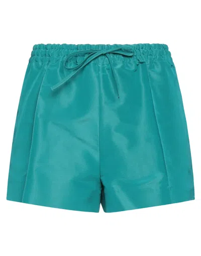 VALENTINO VALENTINO GARAVANI WOMAN SHORTS & BERMUDA SHORTS EMERALD GREEN SIZE 6 SILK