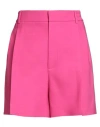 Valentino Garavani Woman Shorts & Bermuda Shorts Fuchsia Size 10 Wool, Silk, Elastane In Pink