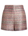 Valentino Garavani Woman Shorts & Bermuda Shorts Gold Size 8 Synthetic Fibers, Metallic Fiber, Cotto In Multi