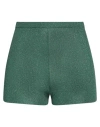 Valentino Garavani Woman Shorts & Bermuda Shorts Green Size S Viscose, Metallic Fiber, Polyester