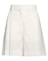 Valentino Garavani Woman Shorts & Bermuda Shorts Ivory Size 4 Wool
