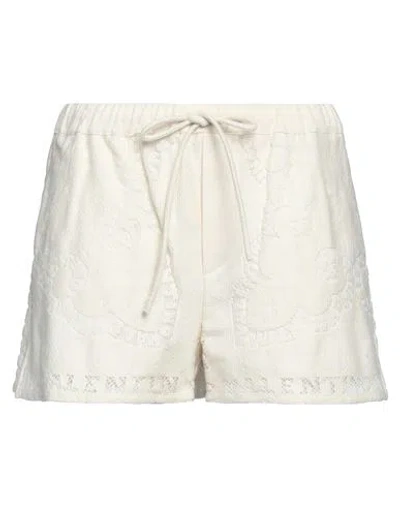 Valentino Garavani Woman Shorts & Bermuda Shorts Ivory Size 6 Cotton, Polyamide In White