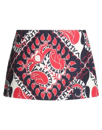 Valentino Garavani Woman Shorts & Bermuda Shorts Navy Size 6 Virgin Wool, Viscose, Silk In Multi