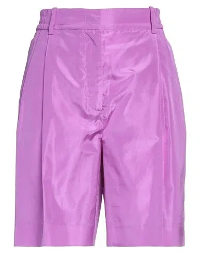 Valentino Garavani Woman Shorts & Bermuda Shorts Purple Size 4 Silk