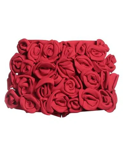 Valentino Crepe Couture Floral-appliqué Skorts In Red