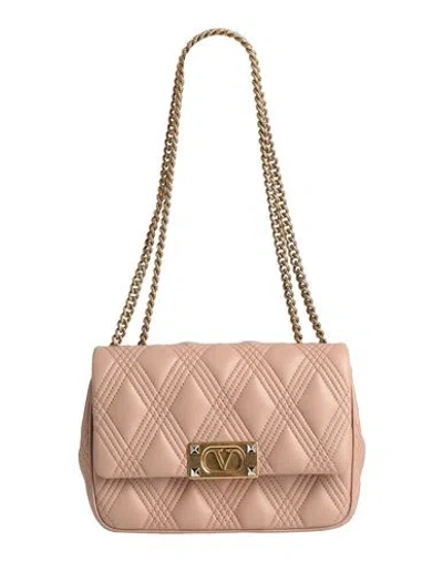 Valentino Garavani Woman Shoulder Bag Blush Size - Leather In Pink