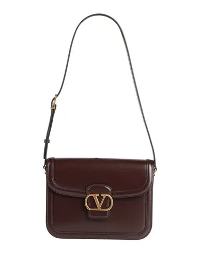 Valentino Garavani Woman Shoulder Bag Chocolate Brown Size - Leather