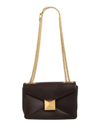 Valentino Garavani Woman Shoulder Bag Dark Brown Size - Soft Leather