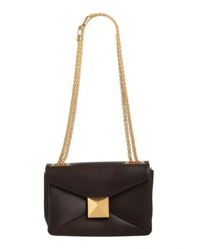 Valentino Garavani Woman Shoulder Bag Dark Brown Size - Soft Leather In Brown