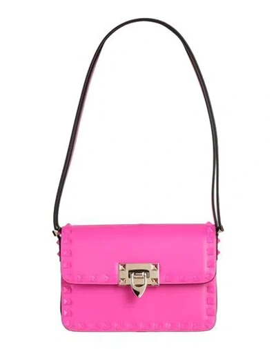 Valentino Garavani Woman Shoulder Bag Fuchsia Size - Leather In Pink
