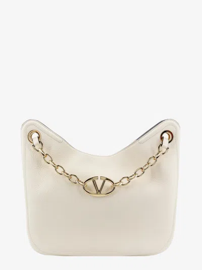 Valentino Garavani Leather Shoulder Bag With Vlogo Signature Detail In White