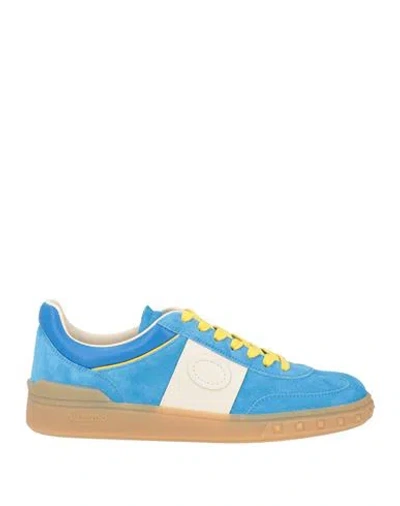 Valentino Garavani Woman Sneakers Azure Size 9 Leather In Blue